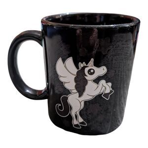 Black Unicorn Pegasus Coffee Mug Cute Cartoon Ceramic Cup